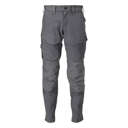 Stone Grey - Front - Mascot Mens Customised Knee Pad Pockets Long Work Trousers