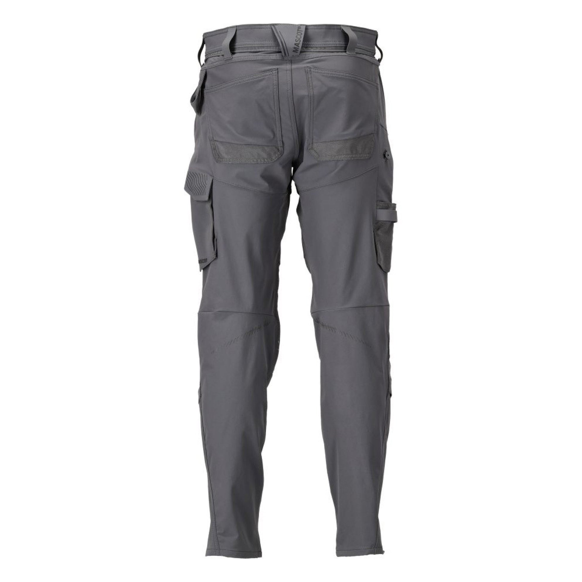 Stone Grey - Back - Mascot Mens Customised Knee Pad Pockets Long Work Trousers