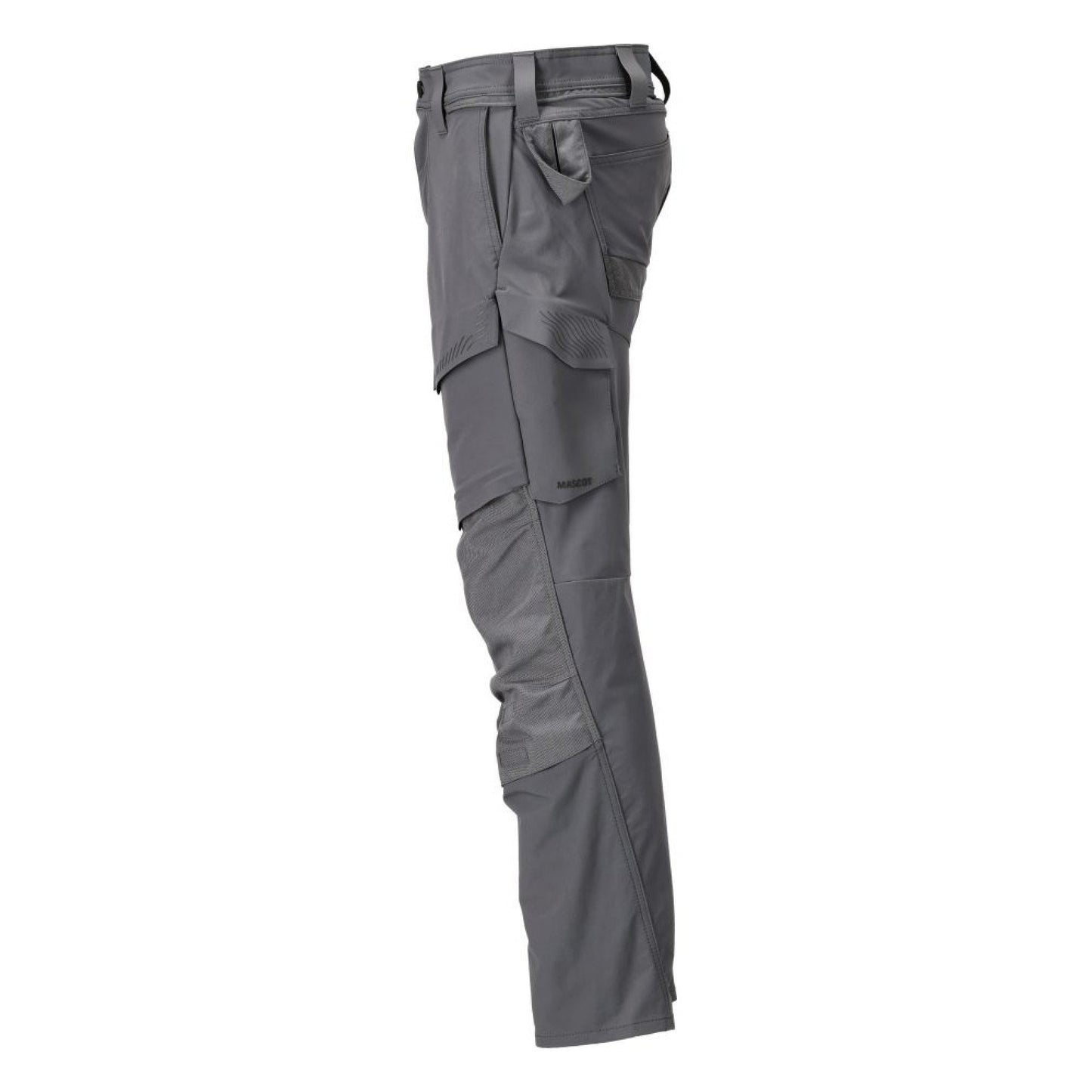 Stone Grey - Side - Mascot Mens Customised Knee Pad Pockets Long Work Trousers