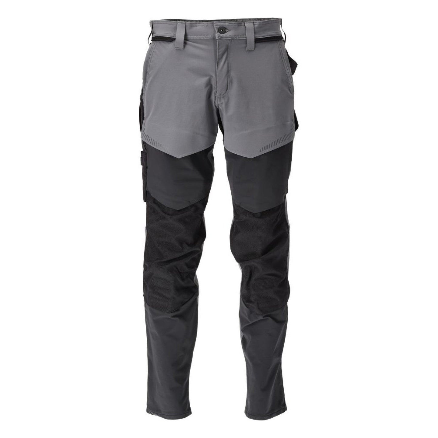 Stone Grey-Black - Front - Mascot Mens Customised Knee Pad Pockets Long Work Trousers