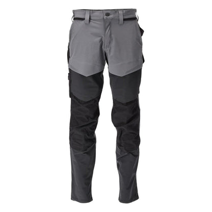 Stone Grey-Black - Front - Mascot Mens Customised Knee Pad Pockets Long Work Trousers