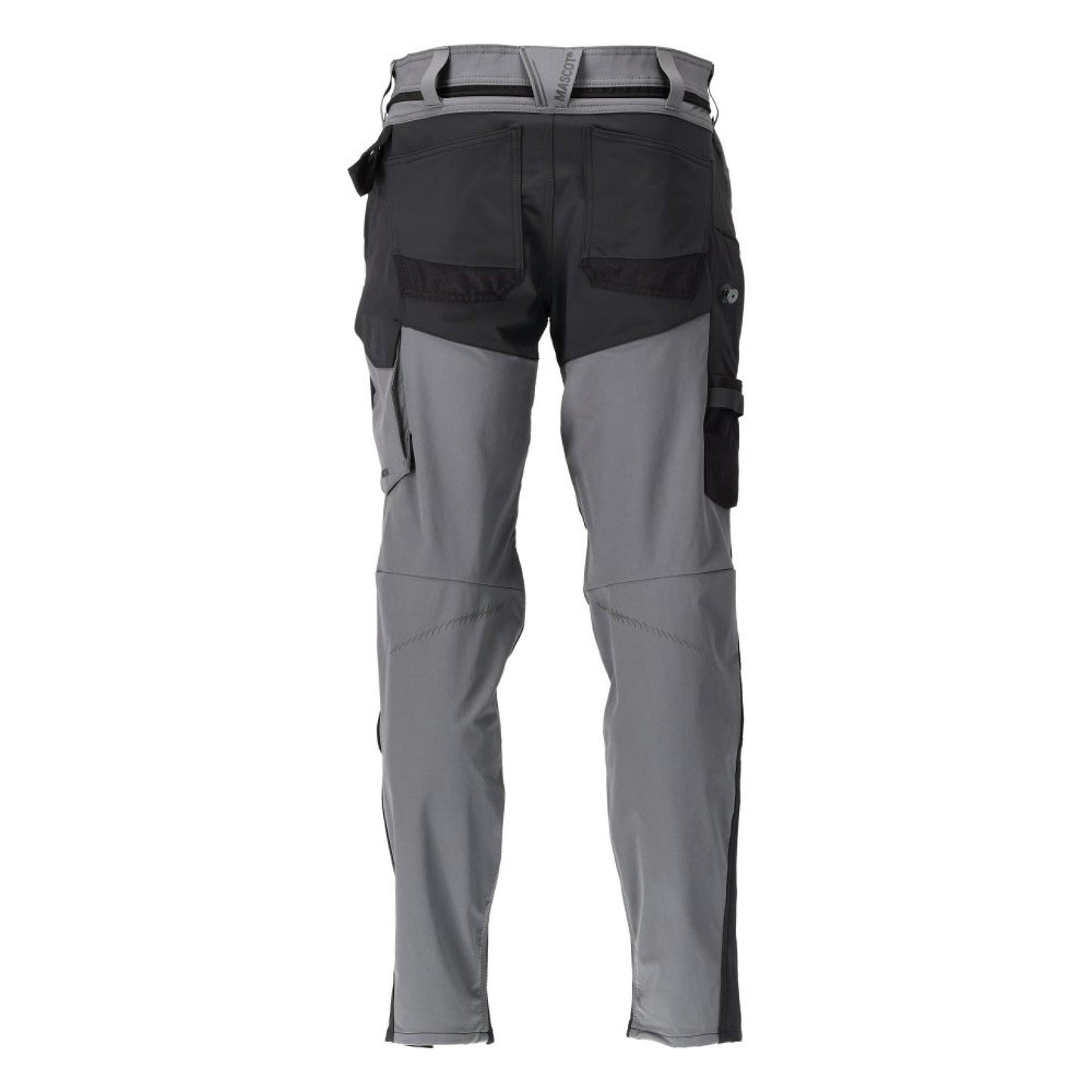 Stone Grey-Black - Back - Mascot Mens Customised Knee Pad Pockets Long Work Trousers