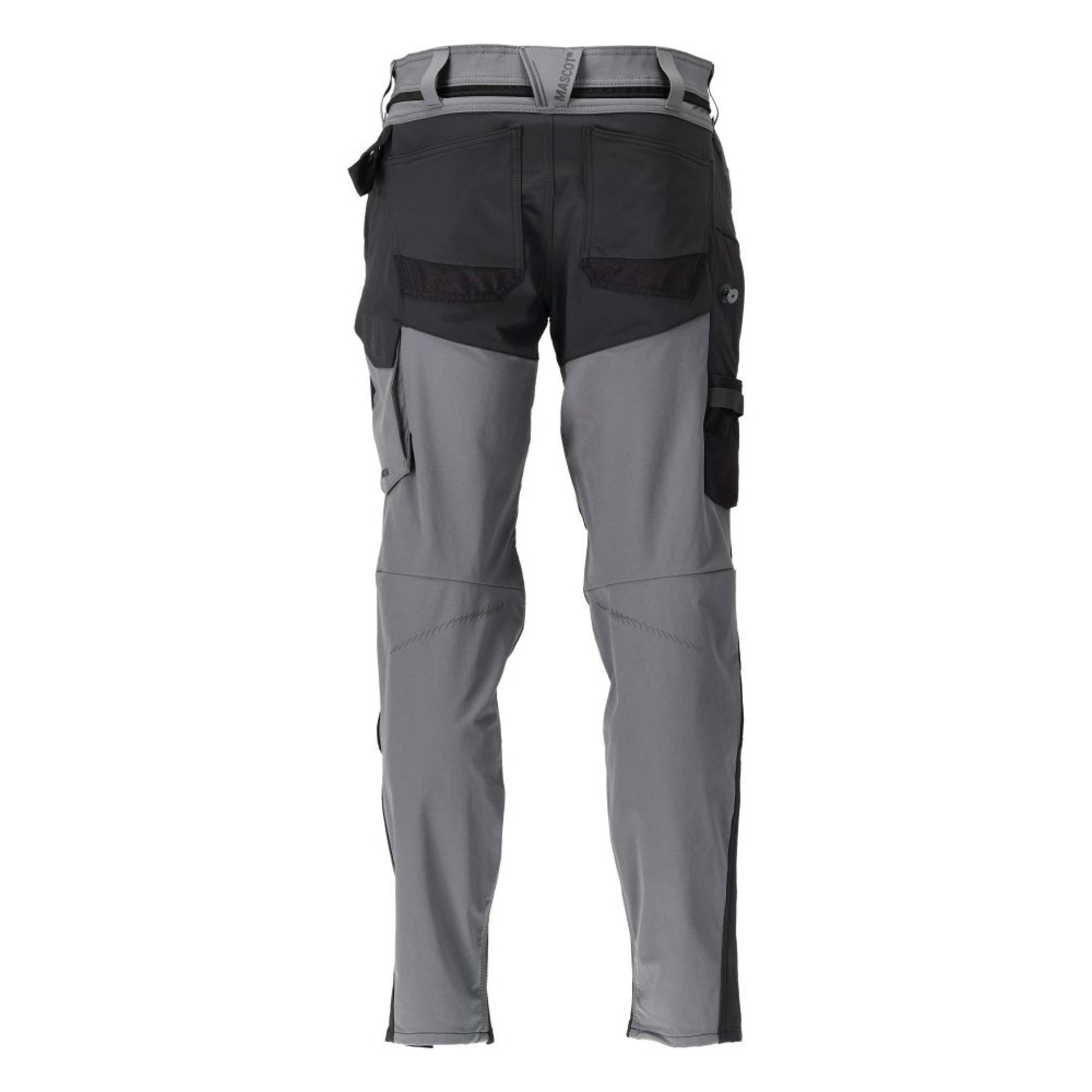 Stone Grey-Black - Back - Mascot Mens Customised Knee Pad Pockets Long Work Trousers