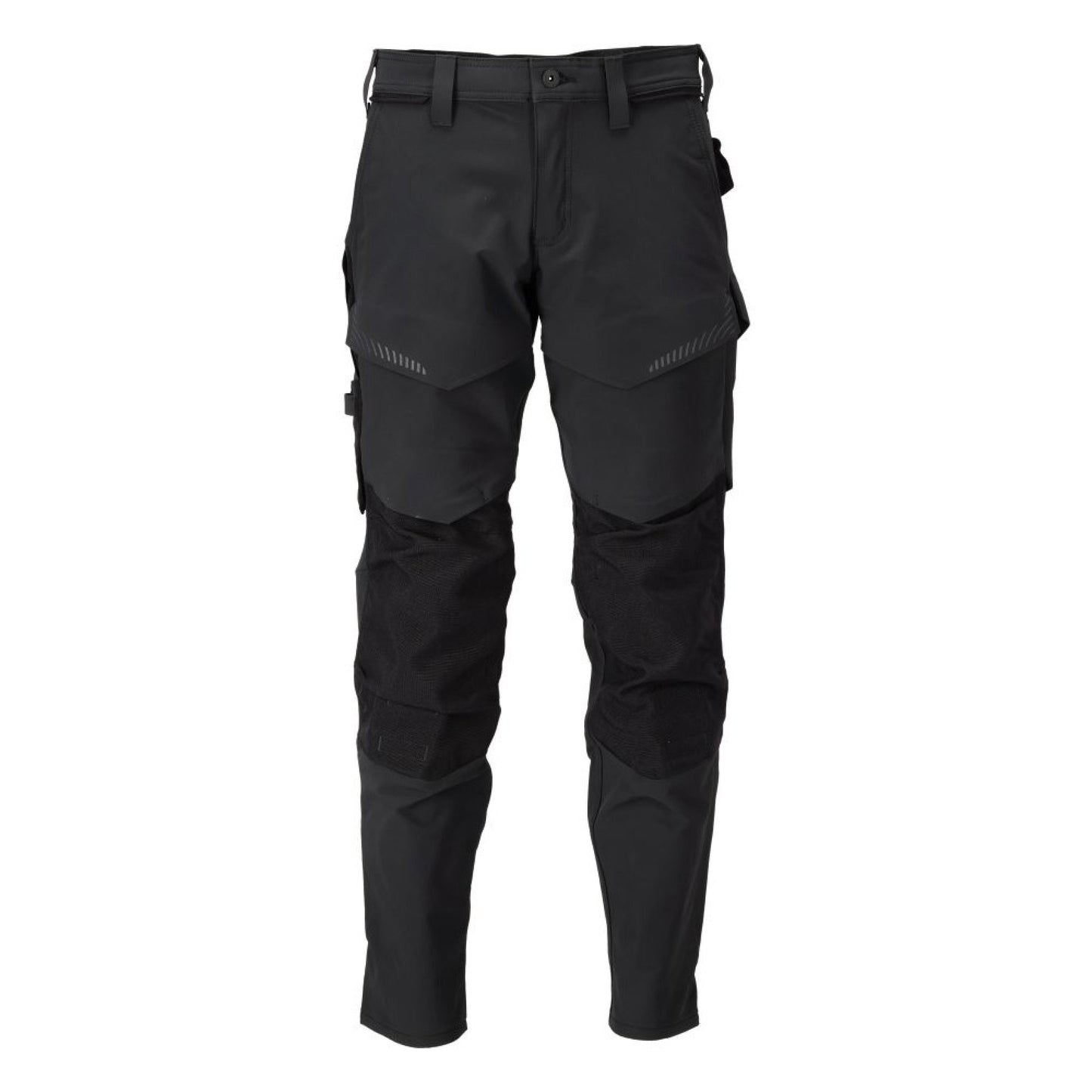 Black - Front - Mascot Mens Customised Knee Pad Pockets Long Work Trousers