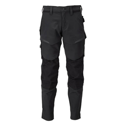 Black - Front - Mascot Mens Customised Knee Pad Pockets Long Work Trousers
