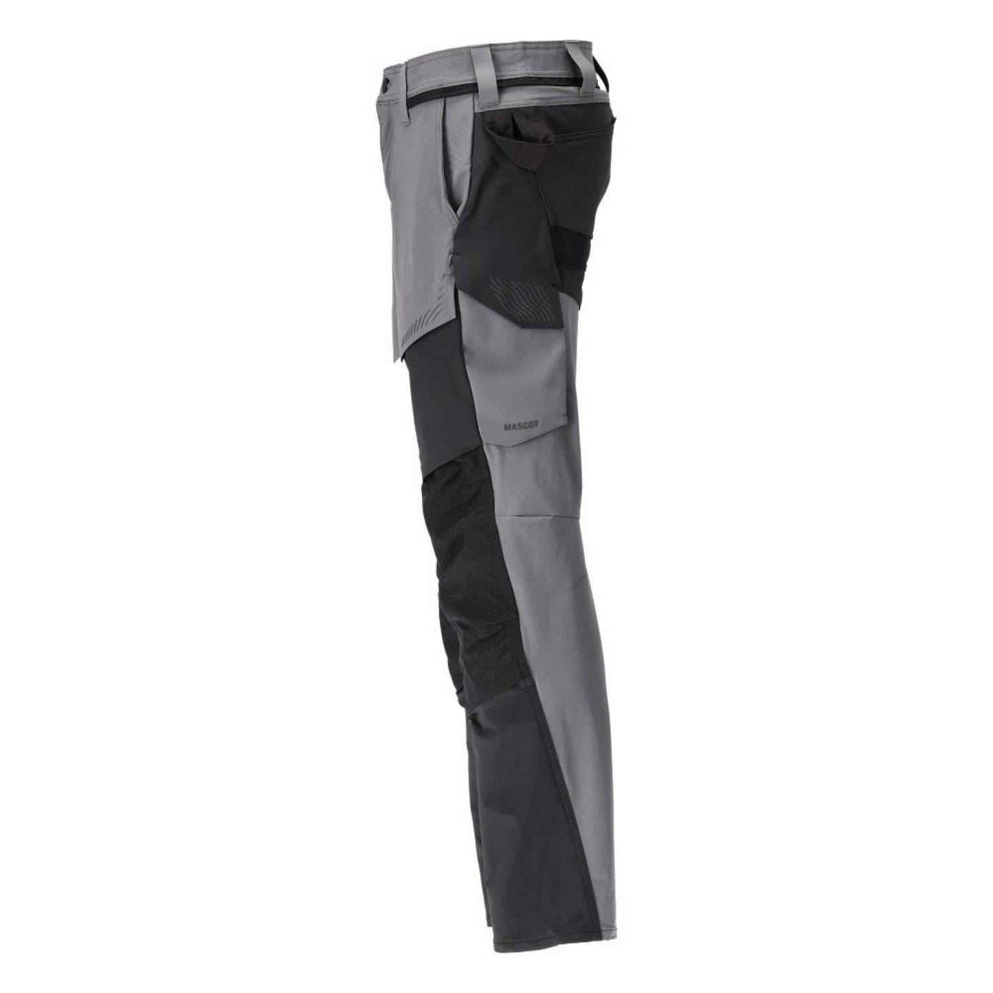 Stone Grey-Black - Side - Mascot Mens Customised Knee Pad Pockets Long Work Trousers