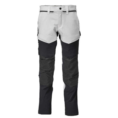 White-Stone Grey - Front - Mascot Mens Customised Knee Pad Pockets Long Work Trousers