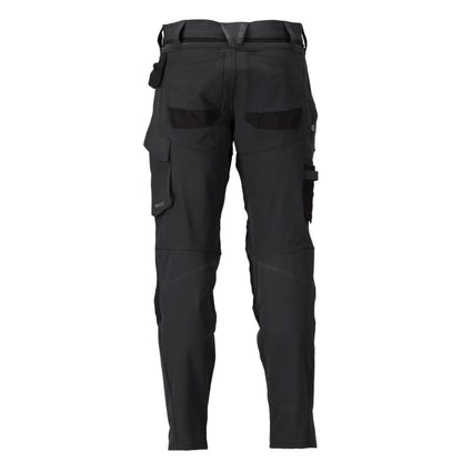 Black - Back - Mascot Mens Customised Knee Pad Pockets Long Work Trousers