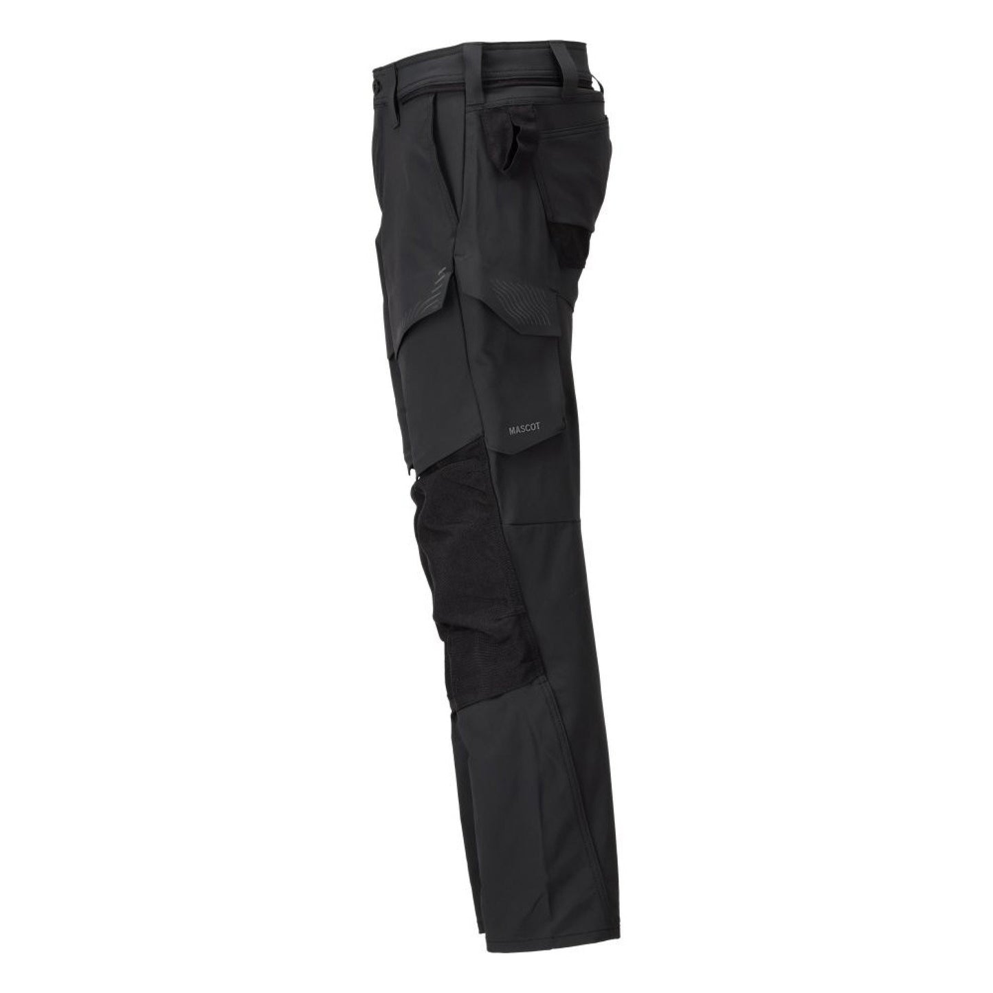 Black - Side - Mascot Mens Customised Knee Pad Pockets Long Work Trousers