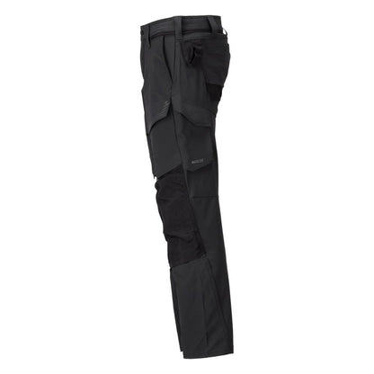 Black - Side - Mascot Mens Customised Knee Pad Pockets Long Work Trousers