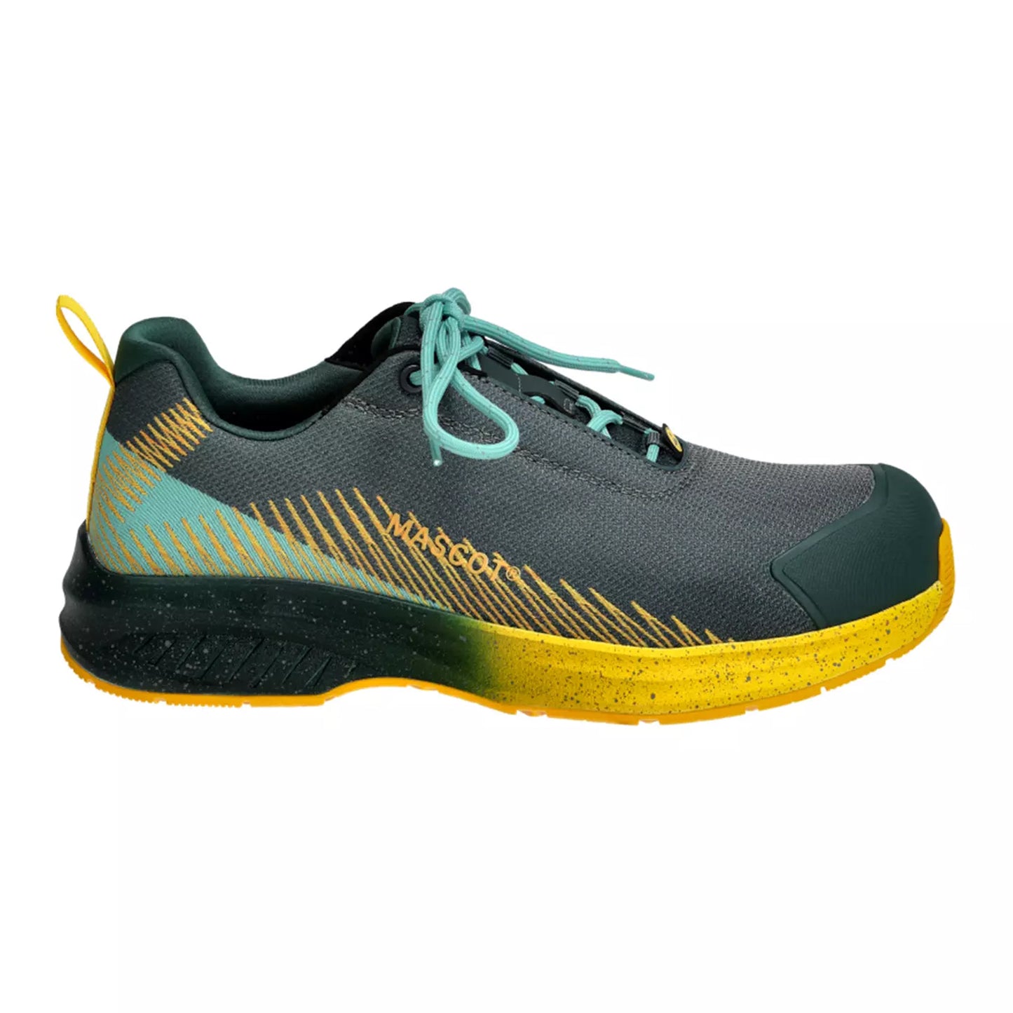 Forest Green-Sunflower Yellow - Front - Mascot Womens-Ladies Footwear Customised Safety Shoes