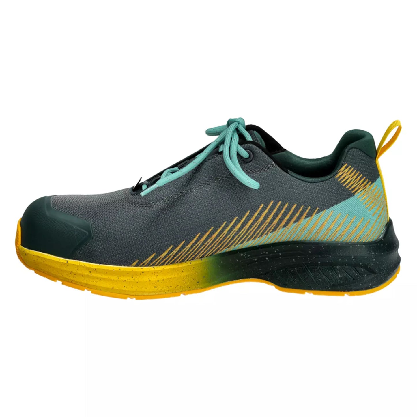 Forest Green-Sunflower Yellow - Side - Mascot Womens-Ladies Footwear Customised Safety Shoes