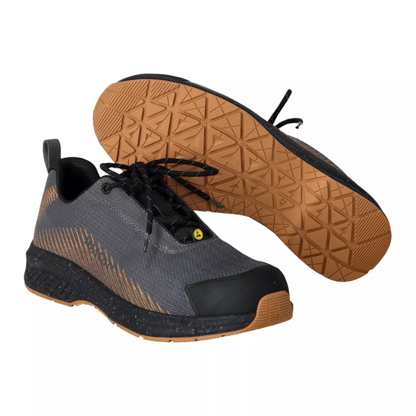 Stone Grey-Nut Brown - Pack Shot - Mascot Womens-Ladies Footwear Customised Safety Shoes