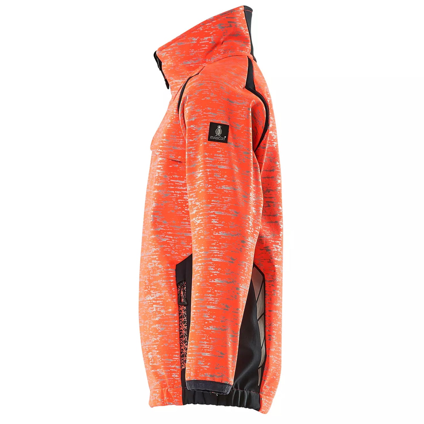 Red-Dark Navy - Side - Mascot Childrens-Kids Accelerate Safe High-Vis Soft Shell Jacket