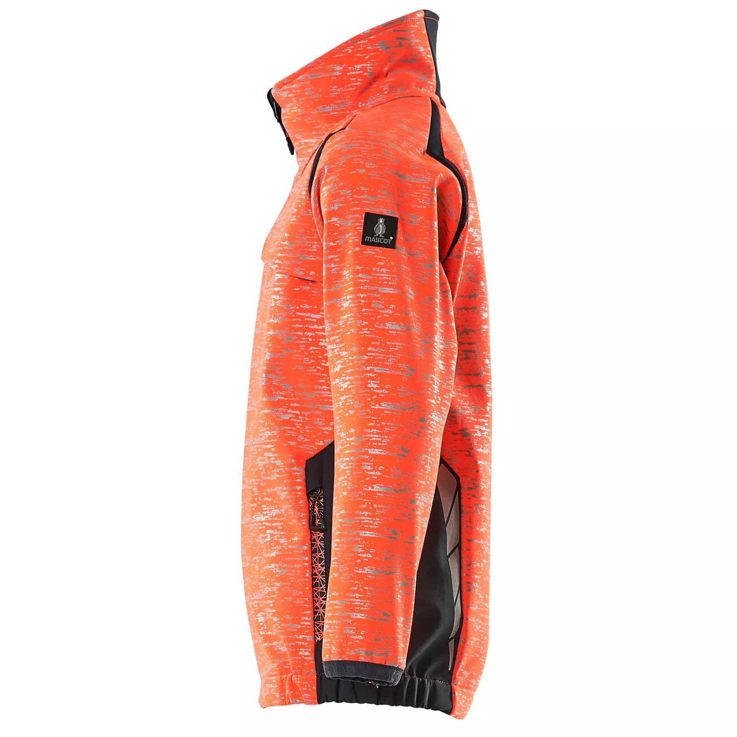 Red-Dark Navy - Side - Mascot Childrens-Kids Accelerate Safe High-Vis Soft Shell Jacket