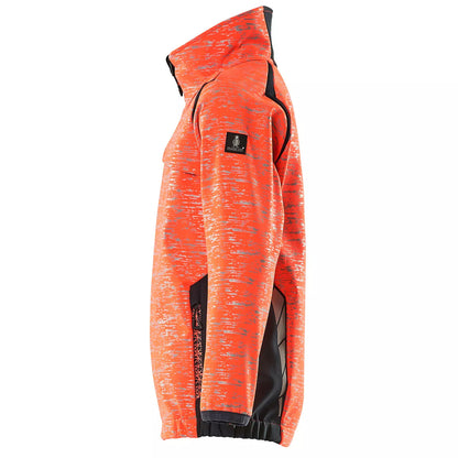 Red-Dark Navy - Side - Mascot Childrens-Kids Accelerate Safe High-Vis Soft Shell Jacket
