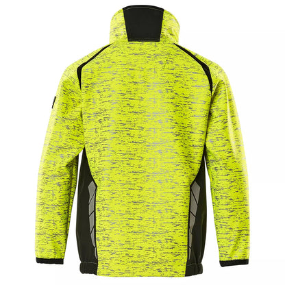 Yellow-Black - Back - Mascot Childrens-Kids Accelerate Safe High-Vis Soft Shell Jacket