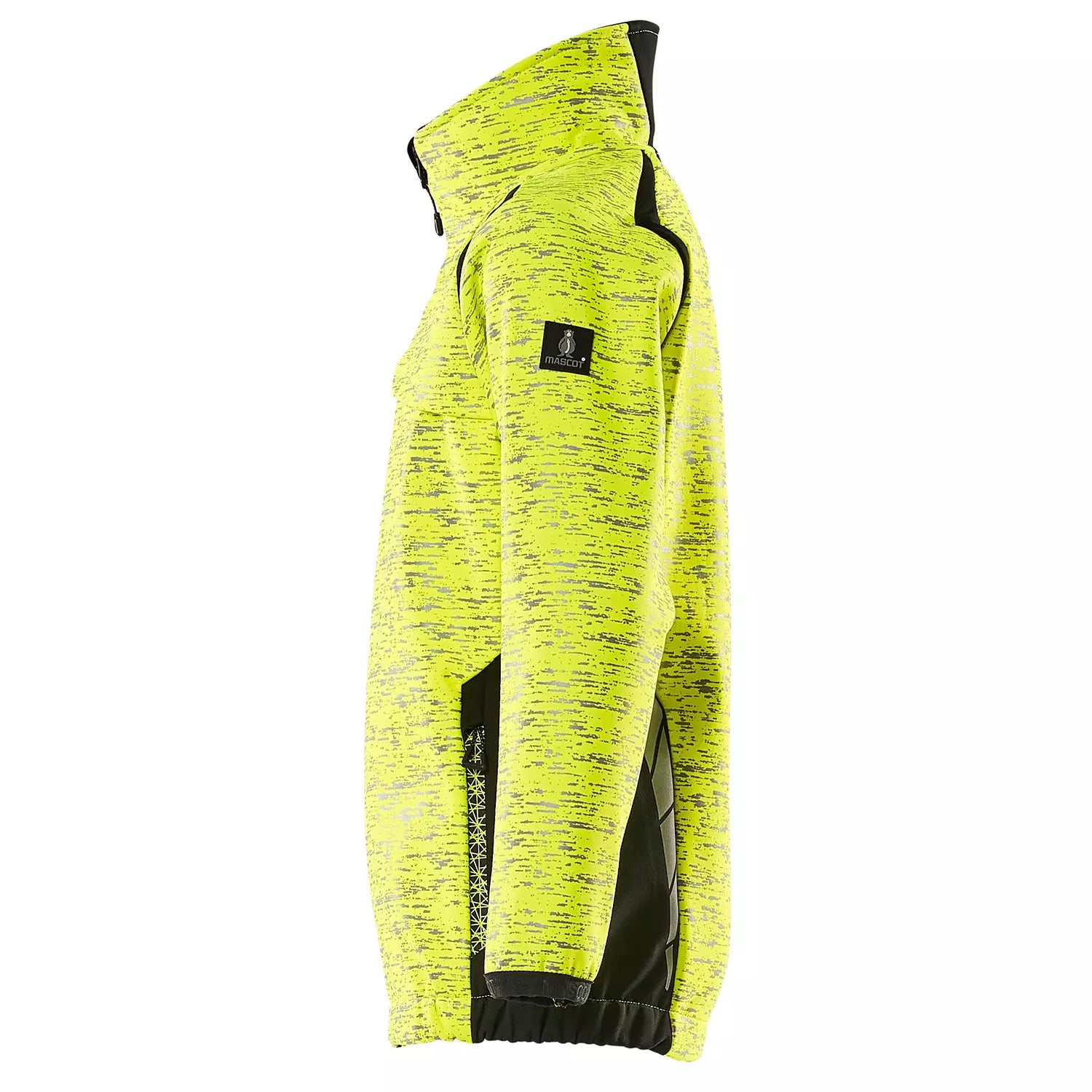 Yellow-Black - Side - Mascot Childrens-Kids Accelerate Safe High-Vis Soft Shell Jacket