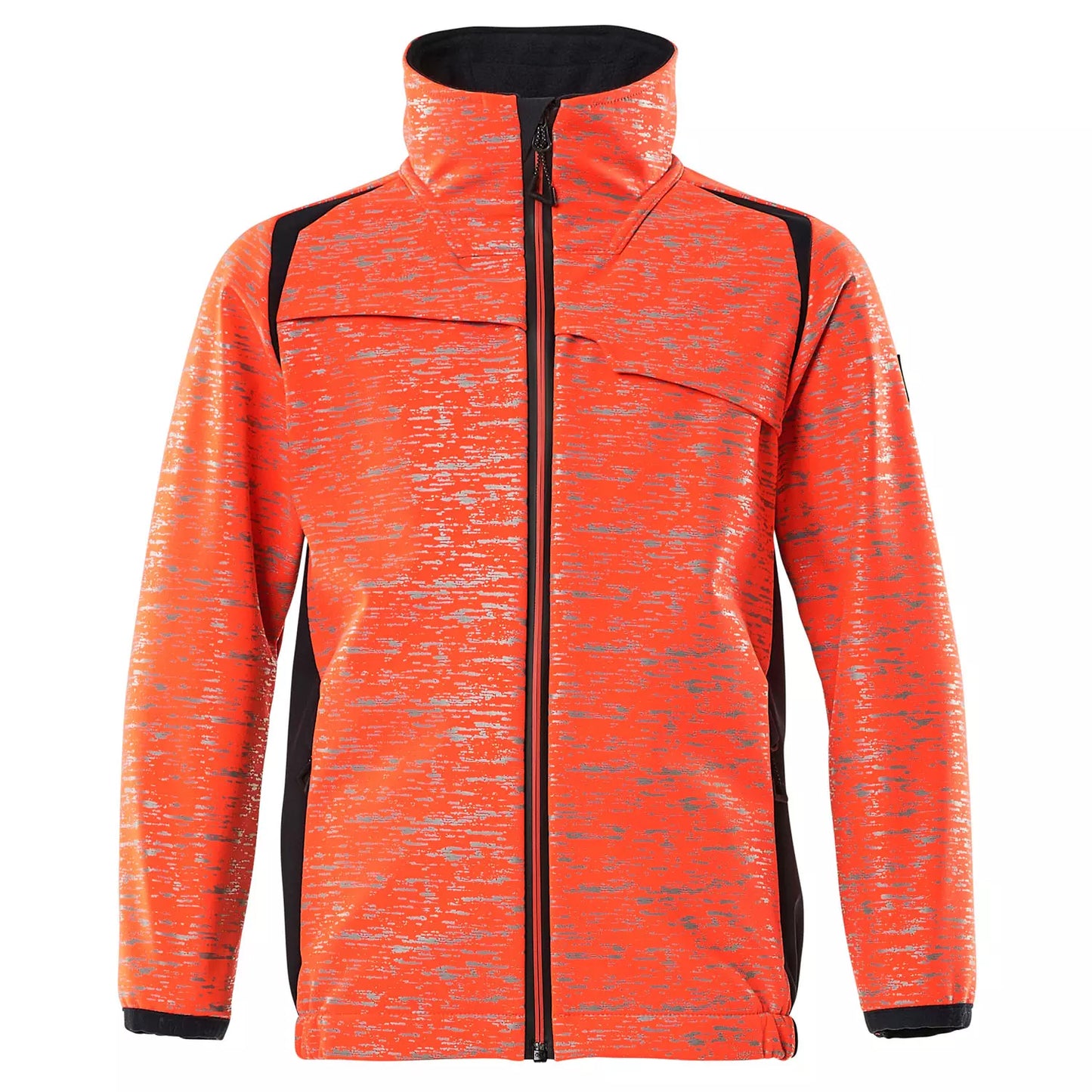 Red-Dark Navy - Front - Mascot Childrens-Kids Accelerate Safe High-Vis Soft Shell Jacket