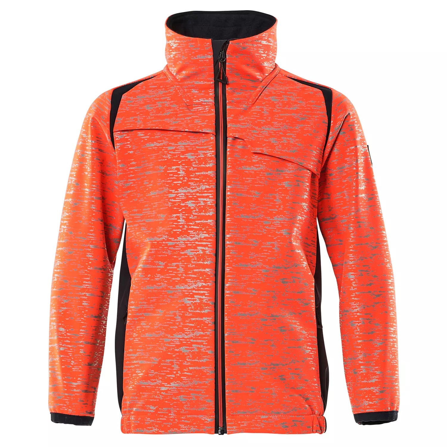 Red-Dark Navy - Front - Mascot Childrens-Kids Accelerate Safe High-Vis Soft Shell Jacket