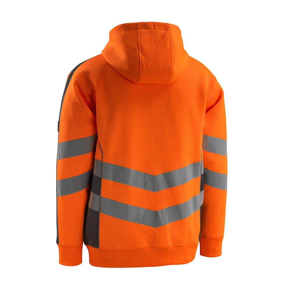 Hi Vis Orange-Dark Anthracite - Back - Mascot Mens Safe Supreme Corby Full Zip Hoodie