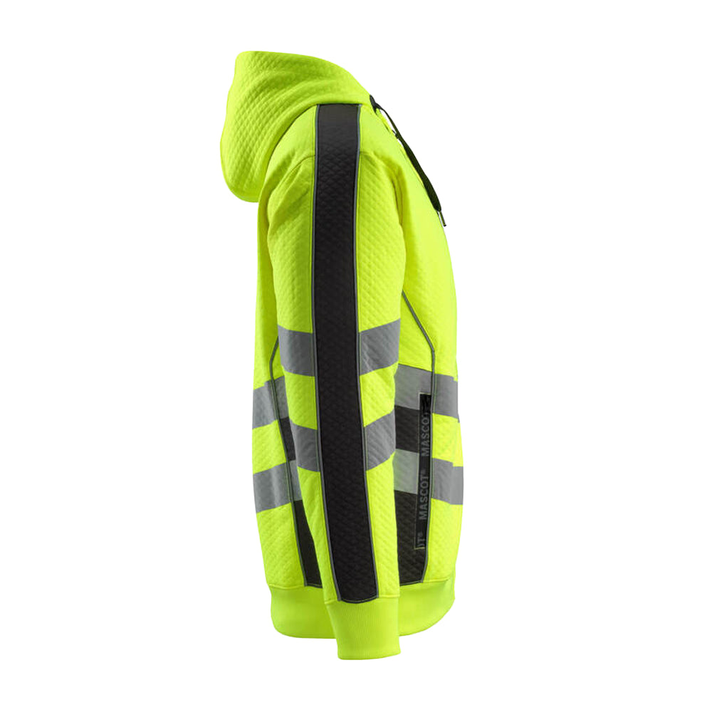 Hi Vis Yellow-Black - Side - Mascot Mens Safe Supreme Corby Full Zip Hoodie