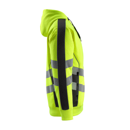 Hi Vis Yellow-Black - Side - Mascot Mens Safe Supreme Corby Full Zip Hoodie