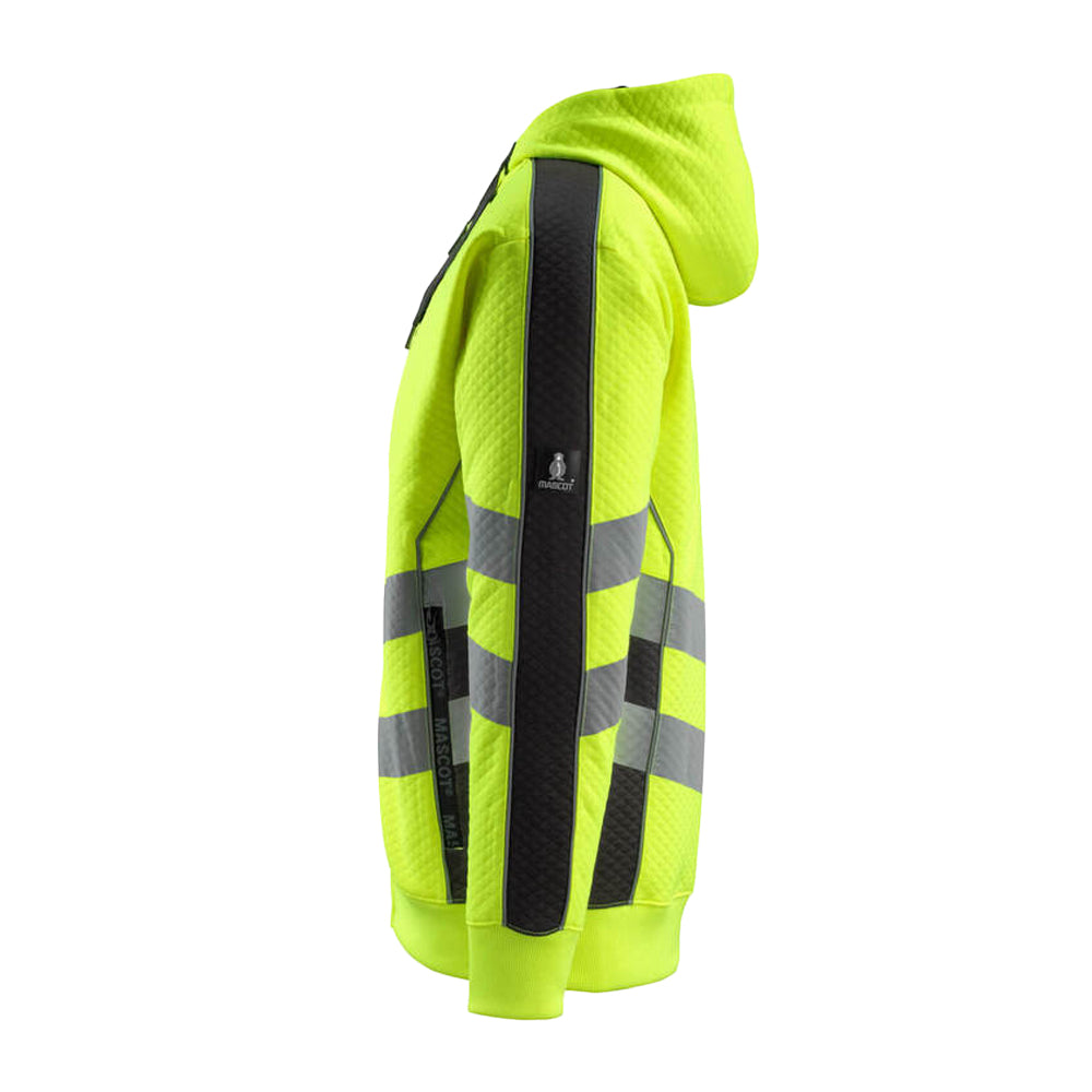 Hi Vis Yellow-Black - Lifestyle - Mascot Mens Safe Supreme Corby Full Zip Hoodie