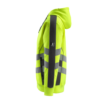 Hi Vis Yellow-Dark Anthracite - Lifestyle - Mascot Mens Safe Supreme Corby Full Zip Hoodie