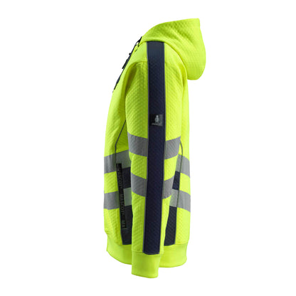 Hi Vis Yellow-Dark Navy - Lifestyle - Mascot Mens Safe Supreme Corby Full Zip Hoodie