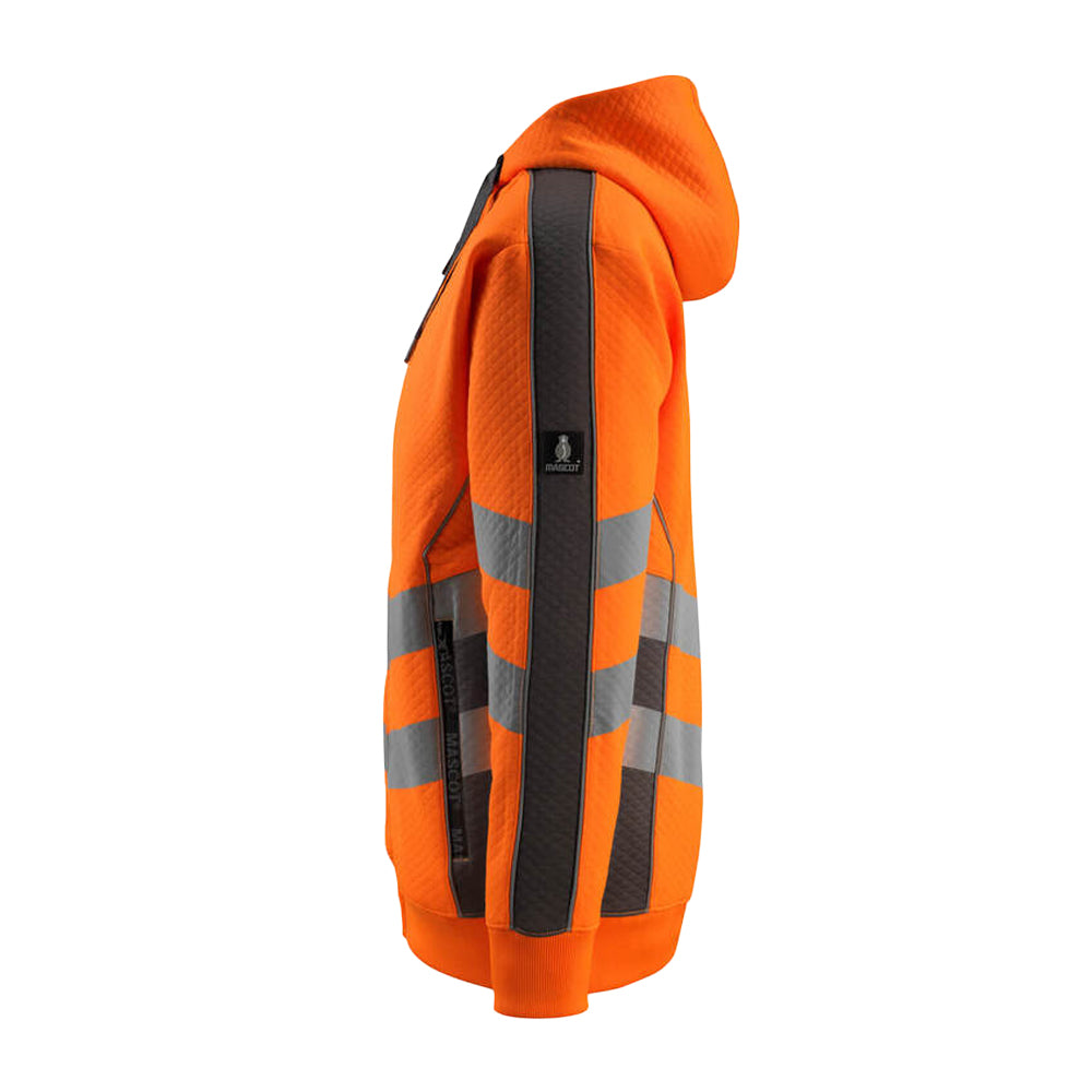 Hi Vis Orange-Dark Anthracite - Lifestyle - Mascot Mens Safe Supreme Corby Full Zip Hoodie