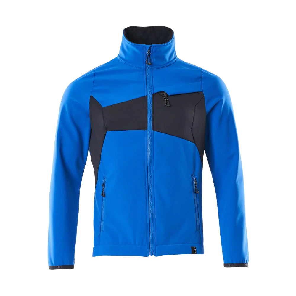 Azure Blue-Dark Navy - Front - Mascot Mens Accelerate Soft Shell Jacket