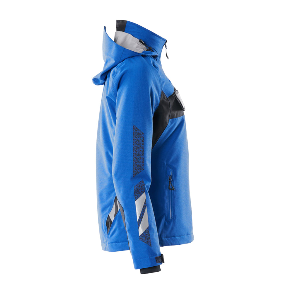 Azure Blue-Dark Blue - Side - Mascot Womens-Ladies Accelerate Winter Jacket