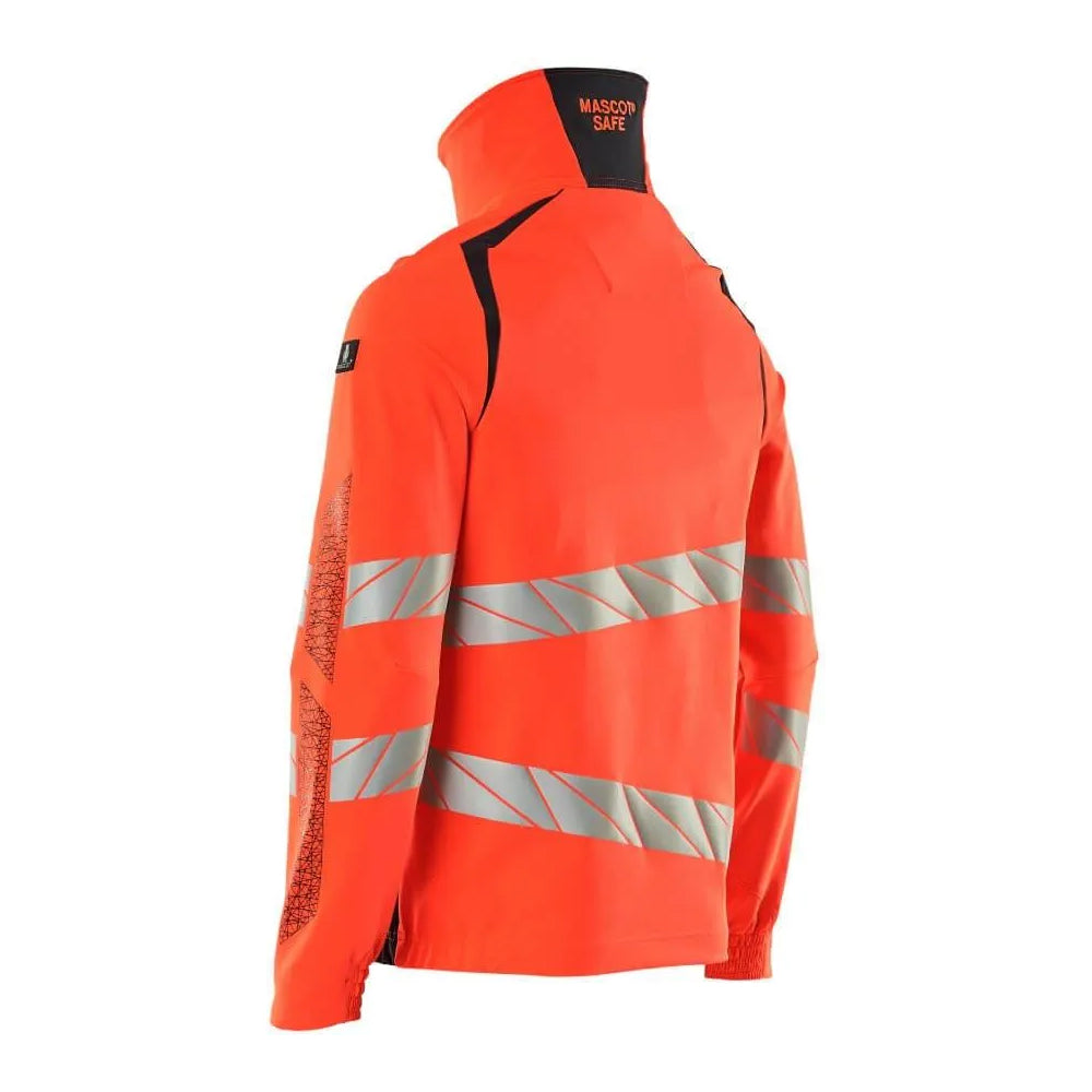 Hi Vis Red-Dark Navy - Back - Mascot Mens Accelerate Safe Jacket