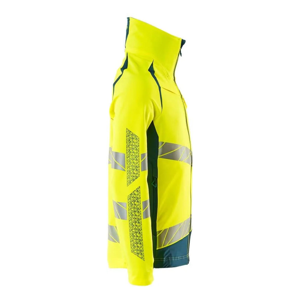 Hi Vis Yellow-Dark Petroleum - Side - Mascot Mens Accelerate Safe Jacket