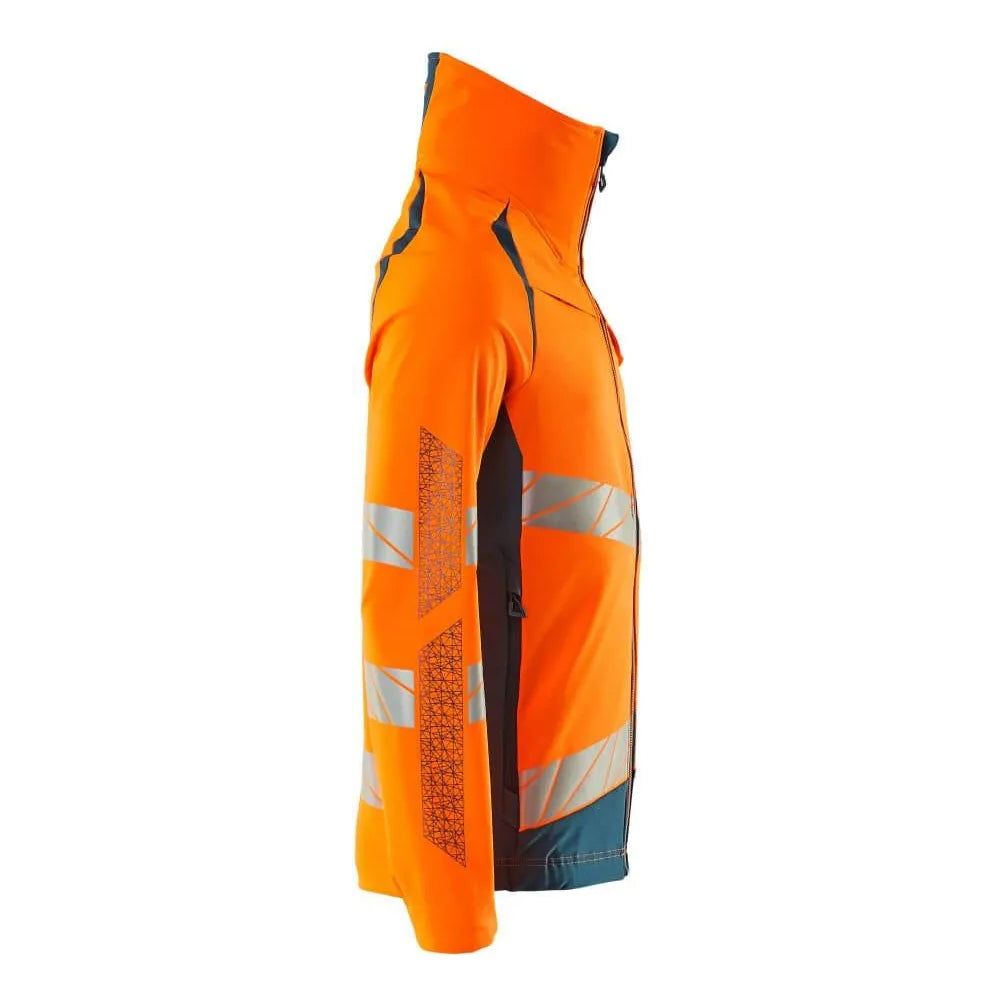 Hi Vis Orange-Dark Petroleum - Side - Mascot Mens Accelerate Safe Jacket