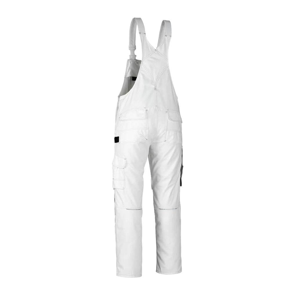 White - Back - Mascot Mens Hardwear Orense Knee Pad Pockets Bib And Brace Overall