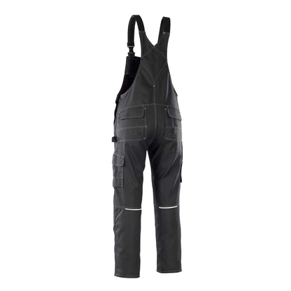 Black - Back - Mascot Mens Hardwear Orense Knee Pad Pockets Bib And Brace Overall