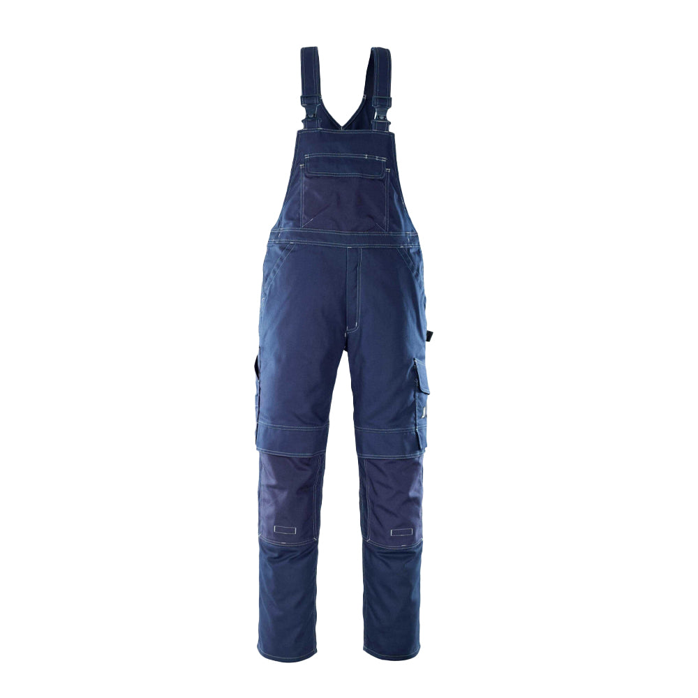 Navy - Front - Mascot Mens Hardwear Orense Knee Pad Pockets Bib And Brace Overall
