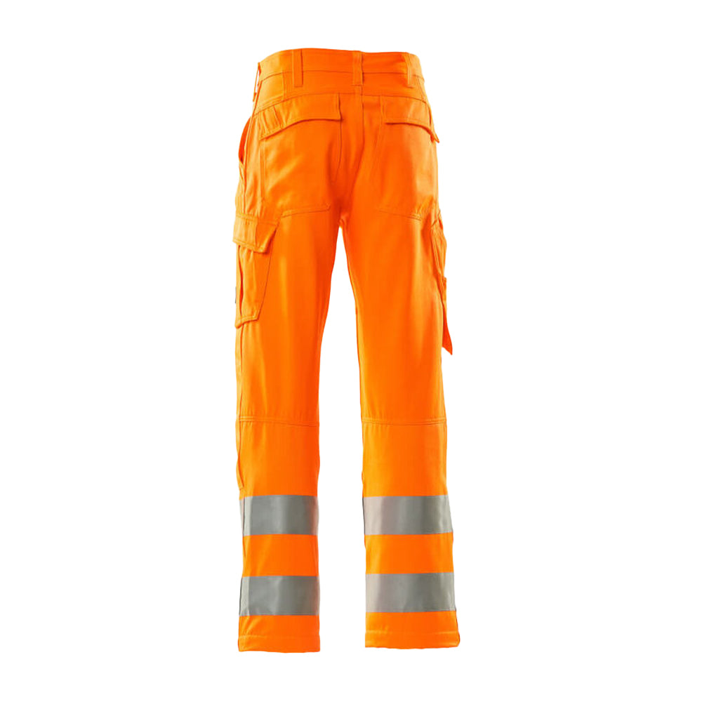 Hi Vis Orange - Back - Mascot Mens Safe Light Geraldton Knee Pad Pockets Trousers