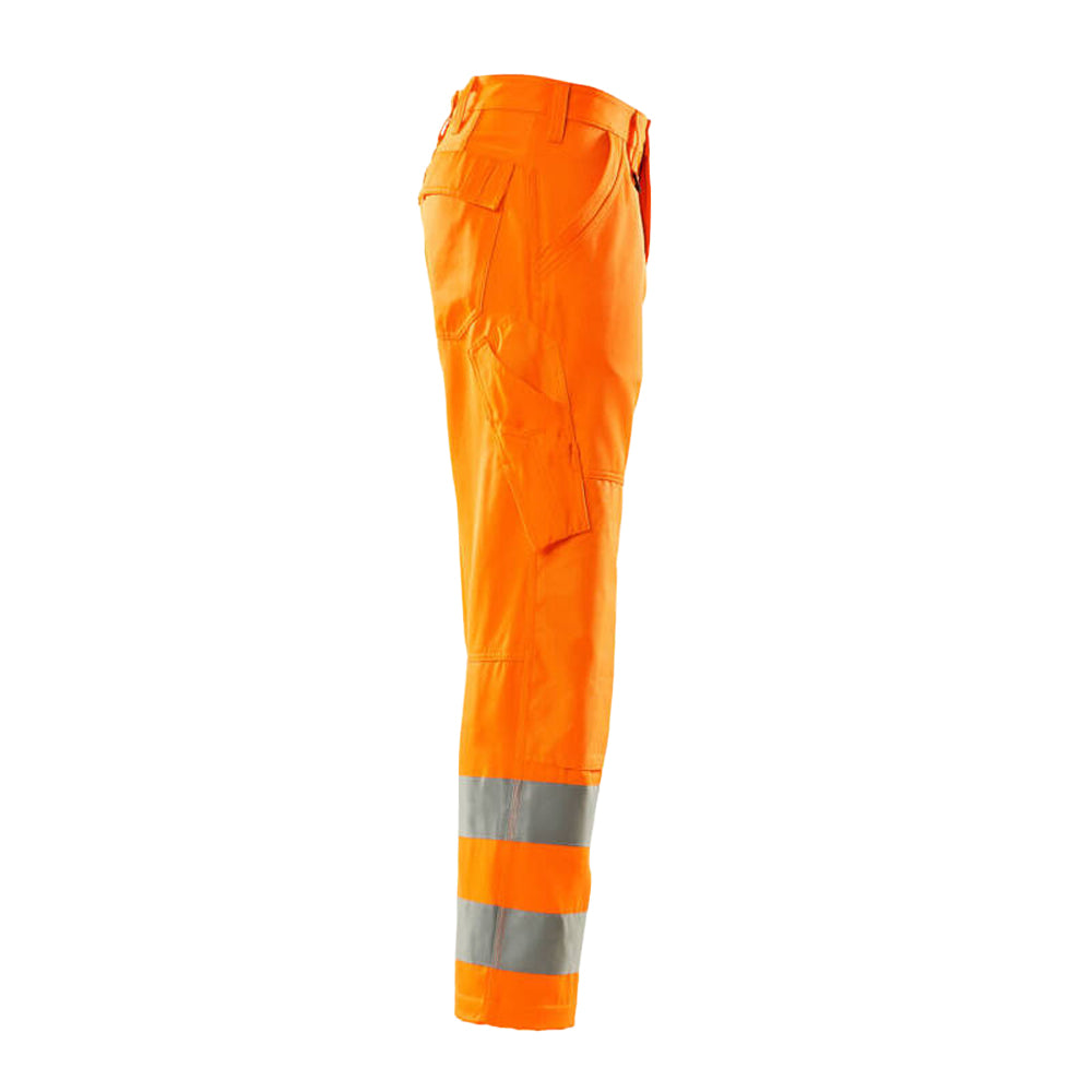 Hi Vis Orange - Side - Mascot Mens Safe Light Geraldton Knee Pad Pockets Trousers