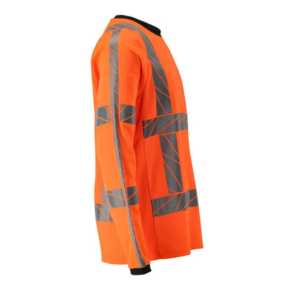 Orange - Side - Mascot Mens Accelerate Safe Long-Sleeved Safety T-Shirt
