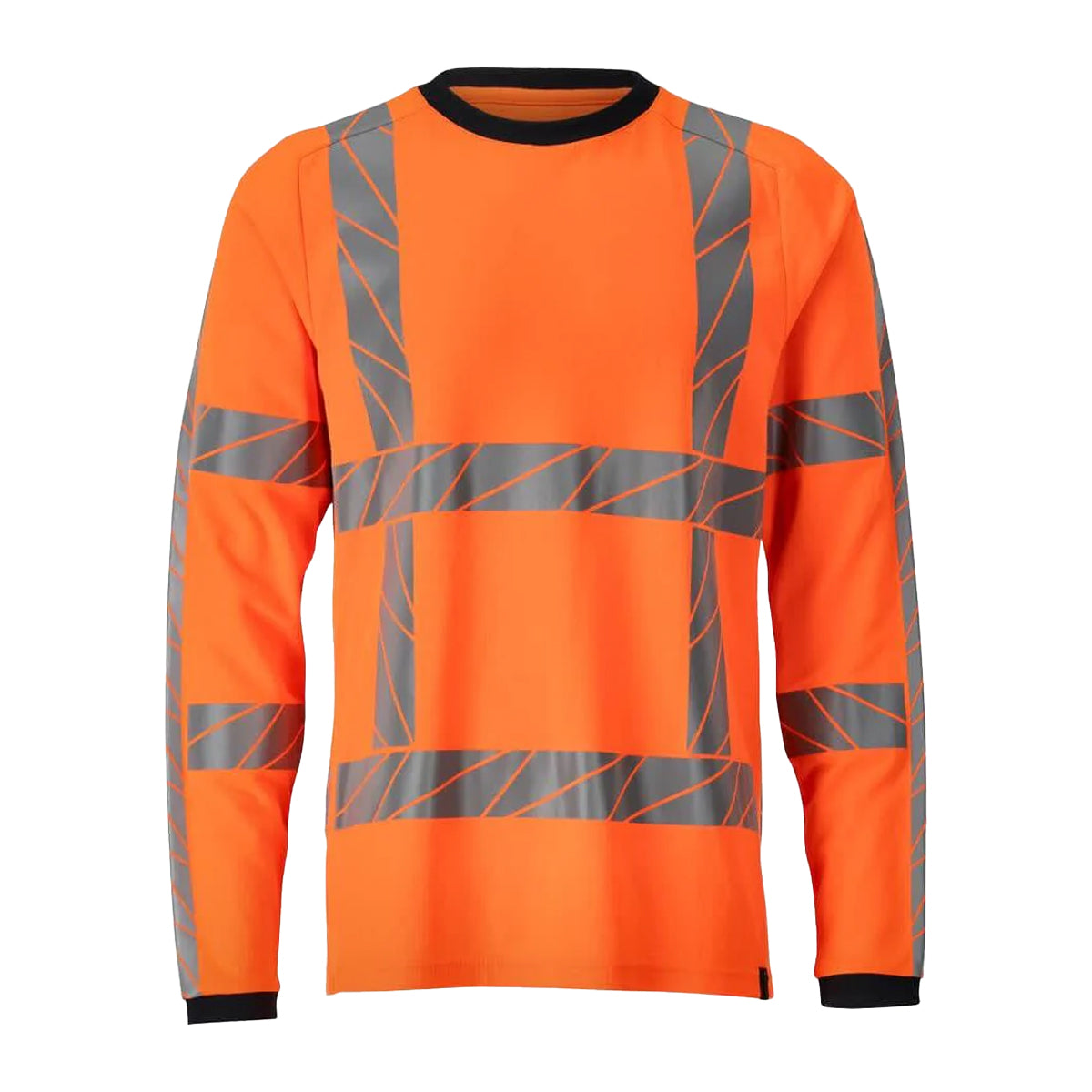 Orange - Front - Mascot Mens Accelerate Safe Long-Sleeved Safety T-Shirt