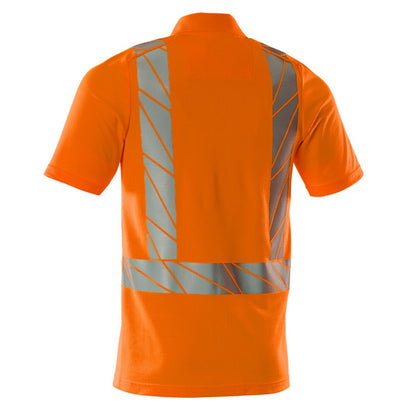 Orange - Back - Mascot Unisex Adult Accelerate Safe Hi-Vis Polo Shirt