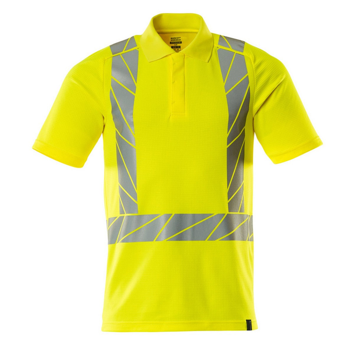 Yellow - Front - Mascot Unisex Adult Accelerate Safe Hi-Vis Polo Shirt