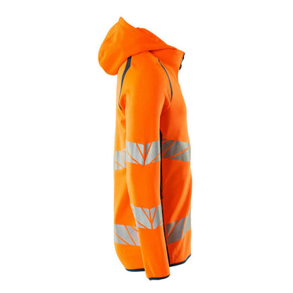 Hi Vis Orange-Dark Petroleum - Lifestyle - Mascot Mens Accelerate Safe Full Zip Hoodie