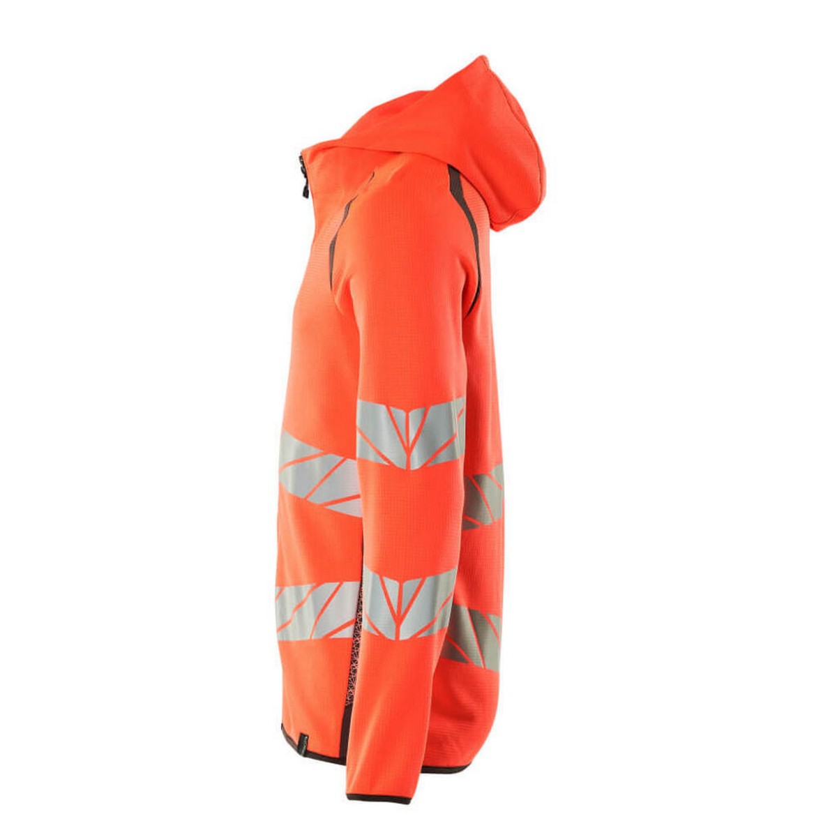 Hi Vis Red-Dark Navy - Front - Mascot Mens Accelerate Safe Full Zip Hoodie