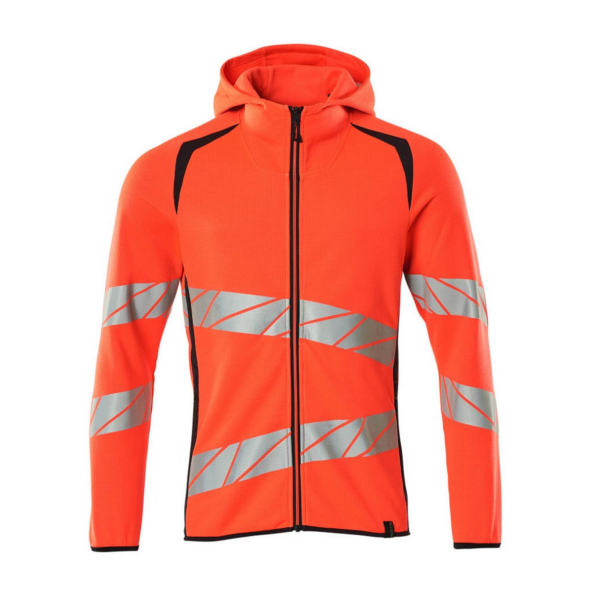 Hi Vis Red-Dark Navy - Back - Mascot Mens Accelerate Safe Full Zip Hoodie