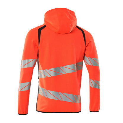 Hi Vis Red-Dark Navy - Side - Mascot Mens Accelerate Safe Full Zip Hoodie