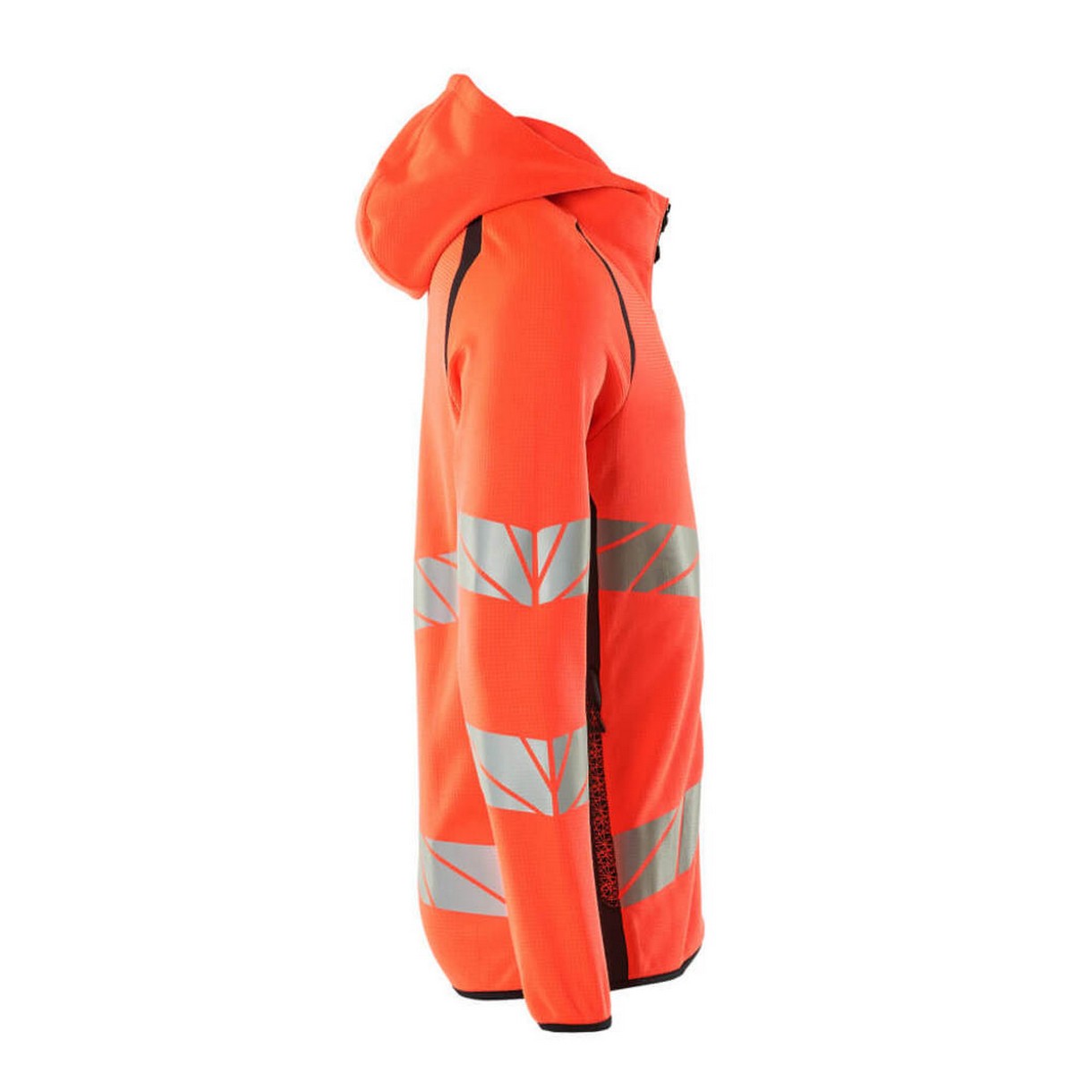 Hi Vis Red-Dark Navy - Pack Shot - Mascot Mens Accelerate Safe Full Zip Hoodie